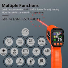 Load image into Gallery viewer, MOONASCEND -58F to 1796F Infrared Thermometer Gun, Dual-Mode 16:1, OrangeFtoFandFtoFholster_1498
