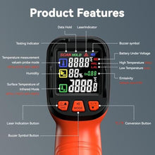 Load image into Gallery viewer, MOONASCEND -58F to 1796F Infrared Thermometer Gun, Dual-Mode 16:1, OrangeFtoFandFtoFholster_1499
