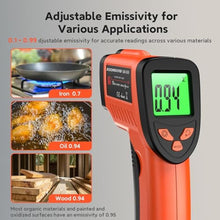 Load image into Gallery viewer, MOONASCEND Infrared Thermometer Gun, -58F to 1022F, 12:1 Non-Contact, OrangeFtoF_38
