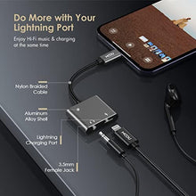 Load image into Gallery viewer, MOOU iPhone Splitter Audio and Charge Adapter [Apple MFi Certified] 2 in 1 Lightning to 3.5mm Headphones Jack + Charger Adapter for iPhone 14/14 Pro/13/13 Pro/13 Pro Max/12/12 Mini/11/11 Pro/X/XS/SE, Gray_312
