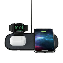 Load image into Gallery viewer, mophie 3-in-1 Wireless Charging Pad - 7.5W Qi-Certified for Fast Charging, Compatible with iPhone 11, 12, 11/12 Pro/Pro Max, XS Max, XS, XR, X, iPhone 8| 8 Plus, AirPods &amp; Apple Watch (Black), FabricBlack_1
