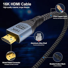 Load image into Gallery viewer, MOPOCHG 16K 10K 8K HDMI ARC/eARC Cable 2.2 for Soundbar 1.6FT/0.5M, 16K@60Hz 8K@240Hz 4K@480Hz High Speed HDMI Cord for Home Theater, 96Gbps, Dolby Atoms, DTS:X, for PS5, Laptop, Monitor, Roku TV, Black_10
