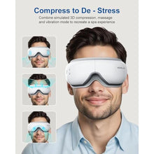 Load image into Gallery viewer, Morelax Fathers Dad Day Gifts,Eye Massager with Heat &amp; Bluetooth Music, Birthday Gifts for Women, Reduce Eye Strain, Headache Relief and Improve Sleep,Gift for mom/Sister/Wife, White_945
