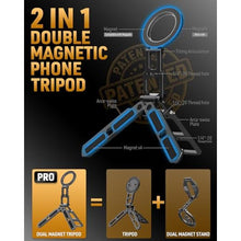 Load image into Gallery viewer, MOSENVKA Magnetic Phone Tripod for MagSafe with Dual Magnet Base, Darkgrey_1077
