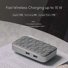 Load image into Gallery viewer, Moshi Symbus Q USB C Hub, 6-in-1 Docking Station with 15W Wireless Charger for iPhone 12 Series, AirPods Pro/Galaxy/Pixel, HDMI 4K HDR, USB C PD Fast-Charging 60W, Dual USB-A, Gigabit Ethernet Port, Grey_7218
