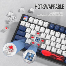 Load image into Gallery viewer, Mosptnspg 75% TKL Wired Mechanical Keyboard,RGB Backlit Gasket Mount 82 Key Hot Swappable Custom Linear Red Switch Gaming Keyboard with Volume Knob &amp; PBT Keycaps (82 White Earth), WhiteEarth_6246
