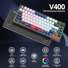 Load image into Gallery viewer, Mosptnspg 75% TKL Wired Mechanical Keyboard,RGB Backlit Gasket Mount 82 Key Hot Swappable Custom Linear Red Switch Gaming Keyboard with Volume Knob &amp; PBT Keycaps (82 White Earth), WhiteEarth_6249

