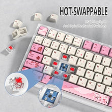 Load image into Gallery viewer, Mosptnspg 75% TKL Wired Mechanical Keyboard,RGB Backlit Gasket Mount 82 Key Hot Swappable Custom Linear Red Switch Gaming Keyboard with Volume Knob &amp; PBT Keycaps (Pink)_6241
