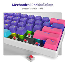 Load image into Gallery viewer, Mosptnspg Protable 60% Percent Gaming Keyboard Mechanical, Mini Compact RGB Backlit 61 Keys Wired Office Keyboard with red Switch for Mac/Win (Purple/red Switch), purpleredSwitch_6983
