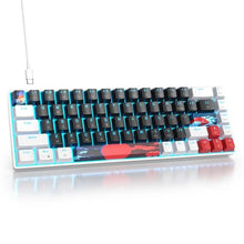 Load image into Gallery viewer, Mosptnspg Protable 60% Percent Gaming Keyboard Mechanical, Mini Compact Ice-Blue LED Backlit 61 Keys Wired Office Keyboard with Red Switch for Mac/Win/PS4/PS5(61Black/red Switch), BlackredSwitch_1
