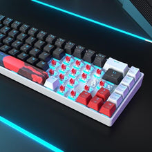 Load image into Gallery viewer, Mosptnspg Protable 60% Percent Gaming Keyboard Mechanical, Mini Compact Ice-Blue LED Backlit 61 Keys Wired Office Keyboard with Red Switch for Mac/Win/PS4/PS5(61Black/red Switch), BlackredSwitch_6322
