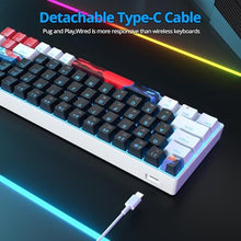 Load image into Gallery viewer, Mosptnspg Protable 60% Percent Gaming Keyboard Mechanical, Mini Compact Ice-Blue LED Backlit 61 Keys Wired Office Keyboard with Red Switch for Mac/Win/PS4/PS5(61Black/red Switch), BlackredSwitch_6324
