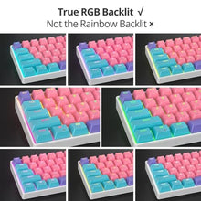 Load image into Gallery viewer, Mosptnspg Protable 60% Percent Gaming Keyboard Mechanical, Mini Compact RGB Backlit 61 Keys Wired Office Keyboard with red Switch for Mac/Win (Zhi/red Switch), zhiredSwitch_6205
