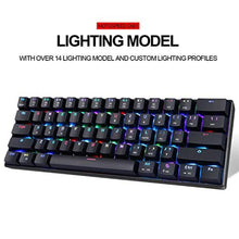 Load image into Gallery viewer, MOTOSPEED 60% Mechanical Keyboard Portable 61 Keys RGB LED Backlit Type-C USB Wired Office/Gaming Keyboard for Mac, Android, WindowsBlue Switch_2987
