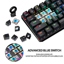 Load image into Gallery viewer, MOTOSPEED 60% Mechanical Keyboard Portable 61 Keys RGB LED Backlit Type-C USB Wired Office/Gaming Keyboard for Mac, Android, WindowsBlue Switch_2988
