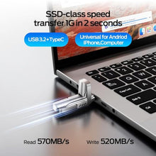 Load image into Gallery viewer, MOVE SPEED 1TB Solid State Flash Drive 570MB/s High Speed USB Drive with Type C + USB 3.2 Drive Dual Port, Thumb Drive Compatible with iPhone 15, 16,17 Series/Android/Phone/MacBook/Audio/Smart TV, Silver_7739
