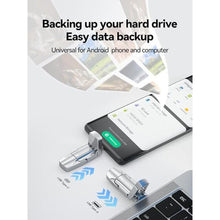 Load image into Gallery viewer, MOVE SPEED 1TB Solid State Flash Drive 570MB/s High Speed USB Drive with Type C + USB 3.2 Drive Dual Port, Thumb Drive Compatible with iPhone 15, 16,17 Series/Android/Phone/MacBook/Audio/Smart TV, Silver_7740
