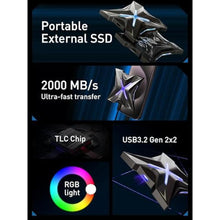 Load image into Gallery viewer, MOVE SPEED Magnetic 2TB Portable External SSD - 2000MB/s USB-C 3.2x2, PS5/PC/Smartphone Compatible Portable Drive, Compact Durable Storage for Gamers &amp; Creators_5239

