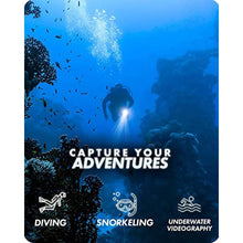 Load image into Gallery viewer, Movo DiveRig8 Underwater Video/Photo Diving Rig for Scuba and Snorkeling - Compact Action Camera Cage Dive Rig, Waterproof Light with Flexible Arm Mount - Compatible with GoPro, DJI Osmo, Insta360, Orange_8435
