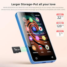 Load image into Gallery viewer, MP3 Player with Bluetooth and WiFi, innioasis 160GB Music Player with Spotify,Pandora,Amazon Music,4" Touch Screen Android MP4 MP3 Player for Kids with Libby,Audible,Audiobooks(White-Blue), WhiteBlue_1104
