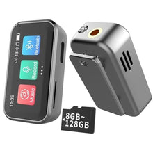 Load image into Gallery viewer, MP3 Player with Bluetooth,Portable Digital Lossless 32G Music Player with Built-in Speaker, 1.47 in Full Touch Screen, Digital Voice Recorder,E-Book,FM Radio,Mini Back Clip Design, Silver_1
