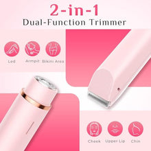 Load image into Gallery viewer, Mpotmiy 2-in-1 Electric Shaver for Women, Dual-Head Bikini Trimmer, Gift, Pink_796
