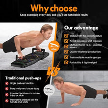 Load image into Gallery viewer, MQRW Push Up Board,Home Gym,Portable Exercise Equipment,Pilates Bar and 20 Fitness Accessories with Resistance Bands and Ab Roller Wheel,Full Body Workout at Home_718
