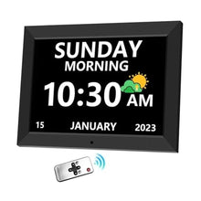 Load image into Gallery viewer, MRCHYDZ 10 Inch Clock with Day and Date for Elderly Large Display Digital Clocks 12 Alarm 3 Display Modes Large Font Alzheimer's Clock Alarm Clocks for Seniors Auto DST 10in Black_1

