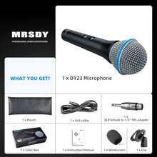 Load image into Gallery viewer, MRSDY Vocal Dynamic Microphone, Metal Handheld Wired Microphone for Singing, Mic Suitable for Karaoke and Recording, with On/Off Switch and 16.4ft XLR Cable, Black_5152
