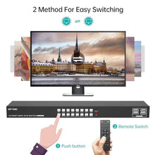Load image into Gallery viewer, MT-VIKI 4K 16 Port KVM Switch HDMI, 4K@30Hz Rack Mount KVM Console w/16 Cables + 4 USB 2.0 Devices + Remote, Support EDID Storage, HDMI 1.4, HDCP 1.4 for 16 Computers/Servers, Fit 1U 19'' Rack, Black_8155
