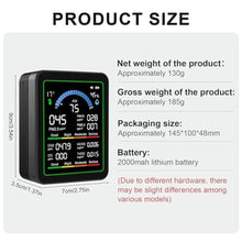 Load image into Gallery viewer, MT13 10-in-1 Indoor Air Quality Monitor, Real-time AQI Tester for PM2.5 PM1.0 PM10 CO2 HCHO TVOC CO, Humidity &amp; Temperature Sensor, Portable Air Pollution Detector with Calibration (Black)_2191
