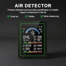 Load image into Gallery viewer, MT13 10-in-1 Indoor Air Quality Monitor, Real-time AQI Tester for PM2.5 PM1.0 PM10 CO2 HCHO TVOC CO, Humidity &amp; Temperature Sensor, Portable Air Pollution Detector with Calibration (Black)_2194
