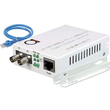Load image into Gallery viewer, Multimode ST Gigabit Fiber Media Converter - Built-in ST Fiber Module 550 m (0.34 Miles) 850 nm - to UTP Cat5e 10/100/1000 RJ-45 Auto Sensing Gigabit or Fast Ethernet - Jumbo Frame - LLF Support, Beige_1
