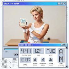 Load image into Gallery viewer, MUMUQ Maclock WB-8 Retro Pixel Alarm Clock, White_586

