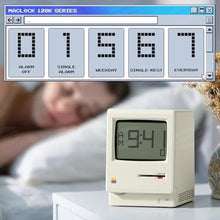 Load image into Gallery viewer, MUMUQ Maclock WB-8 Retro Pixel Alarm Clock, White_588
