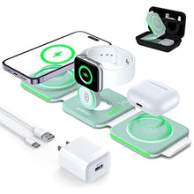 Load image into Gallery viewer, MURPISO 3 in 1 Magnetic Foldable Wireless Charger,Folding Wireless Charging Station for Travel,Wireless Charging Pad Compatible with iPhone 14 13 12,AirPods 3/2/Pro,iWatch 7/6/5/4/3/2_1
