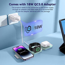 Load image into Gallery viewer, MURPISO 3 in 1 Magnetic Foldable Wireless Charger,Folding Wireless Charging Station for Travel,Wireless Charging Pad Compatible with iPhone 14 13 12,AirPods 3/2/Pro,iWatch 7/6/5/4/3/2_2240
