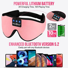 Load image into Gallery viewer, MUSICOZY Sleep Headphones Bluetooth 5.4 Headband Sleeping Eye Mask for Mom Women Men Wireless Music Earbuds Earphones for Side Sleepers Built-in HD Speakers Cool Gadgets Unique Gifts, BlushPink_919

