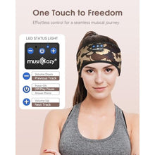 Load image into Gallery viewer, MUSICOZY Sleep Headphones Bluetooth 5.4 Headband, Sports Wireless Earphones Sweat Resistant Earbuds Sleeping Headphone with Ultra-Thin HD Stereo Speaker for Workout Running Cool Gadgets_2585
