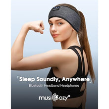 Load image into Gallery viewer, MUSICOZY Sleep Headphones Bluetooth Headband Headphones for Side Sleepers, LightBlack_2444
