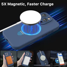 Load image into Gallery viewer, MYBAT PRO SleekFit Series iPhone 15 Pro Case with Stand[Compatible with MagSafe] Magnetic Soft Liquid Silicone Phone Case,Microfiber Lining Shockproof Drop Protection(ONLY iPhone 15 Pro (6.1),Blue_1163

