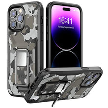 Load image into Gallery viewer, MYBAT Pro Stealth Series Phone Case for iPhone 14 Max with Stand 6.7'',Support Magnetic Car Mount, Heavy Duty Military Grade Drop Protective Rugged Bumper Armor Covers(Black Camo) (RIP14PMCSSTSM001), BlackCamo_1
