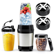 Load image into Gallery viewer, Nahida 1200W Blender Blender with 2 Sharp 6 Fins Blades and 3 Portable Cups Personal Blenders, Black_1
