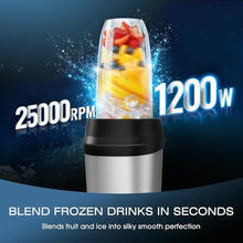 Load image into Gallery viewer, Nahida 1200W Blender Blender with 2 Sharp 6 Fins Blades and 3 Portable Cups Personal Blenders, Black_4549
