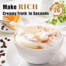 Load image into Gallery viewer, Nahida Silver Milk Frother Wand for Coffee, Frother Handheld Rechargeable Electric Whisk with 3 Heads 3 Speeds Drink Mixer Coffee Frother Foam Maker For Latte, Cappuccino, Hot Chocolate, Egg_4671
