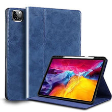 Load image into Gallery viewer, NANRUIL Leather Case for iPad Pro 11 inch 4th/3rd/2nd/1st Gen Folio Cover, Blue_1
