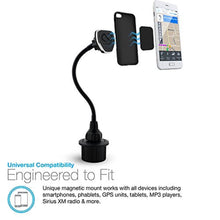 Load image into Gallery viewer, Naztech MagBuddy Car Cup Holder Cell Phone Mount [Hands Free - Easily Install] Universal Compatibility for iPhone 14 / 13 / 12 / Pro / Pro Max, Galaxy S23/S22, Pixel, Most Devices &amp; More [Black] 13606_613
