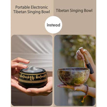 Load image into Gallery viewer, NDLT Portable Electronic Tibetan Singing Bowl, 8 Chakra Modes with 8 Chakra Cycle Play Mode, Auto/Manual Mode, Vibration &amp; Built-in Timer, USB-C Rechargeable Meditation Device, BlackGold_662
