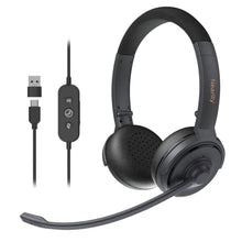 Load image into Gallery viewer, NEARITY HP20 Wired Computer Headset, On-Ear Headphones with 2 Built-in Noise Cancelling Microphone USB/Type-C Connection Computer Headphones for Office Home Business PC/Mac/Laptop/Table_1
