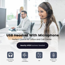 Load image into Gallery viewer, NEARITY HP20 Wired Computer Headset, On-Ear Headphones with 2 Built-in Noise Cancelling Microphone USB/Type-C Connection Computer Headphones for Office Home Business PC/Mac/Laptop/Table_1436
